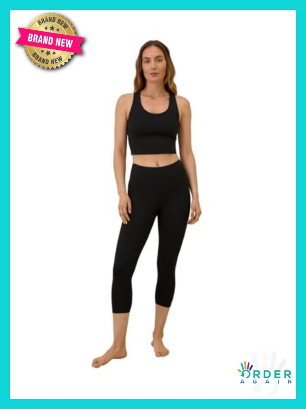 Organic Cotton Cropped Leggings for Women High Waist Yoga Pants
